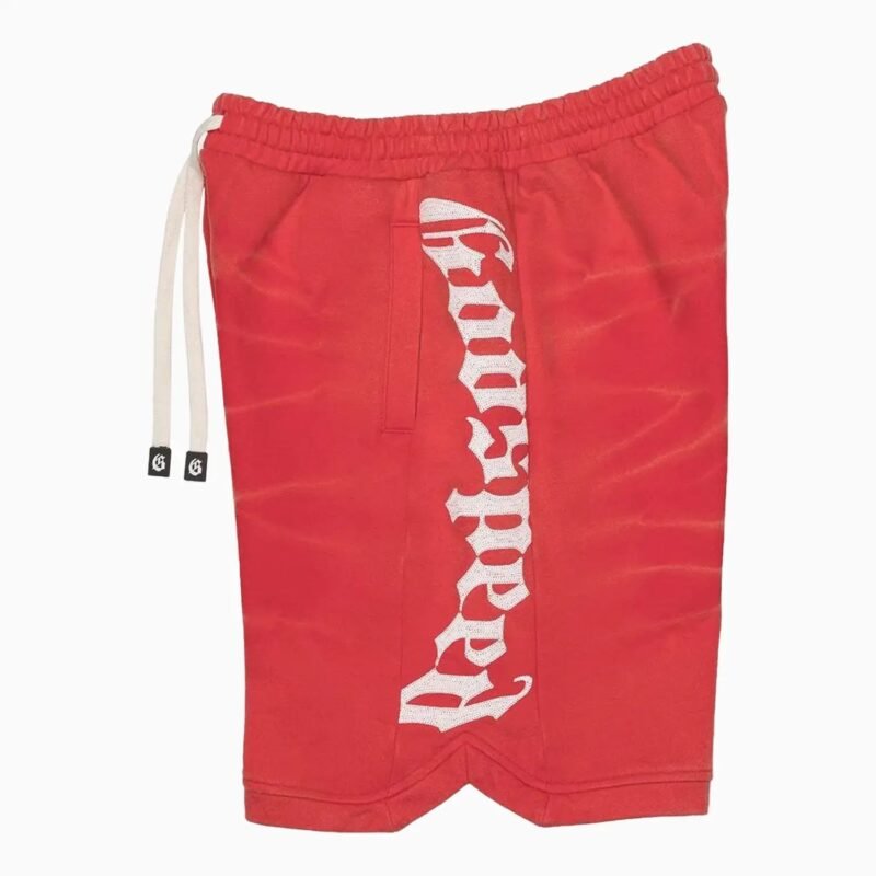 Men's Courtside Red Tie-Dye Shorts - Image 3