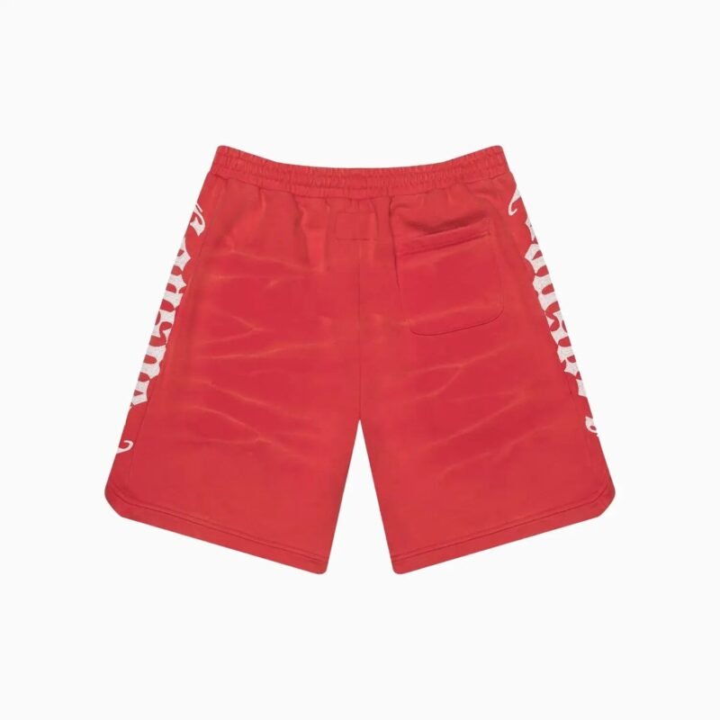 Men's Courtside Red Tie-Dye Shorts - Image 2
