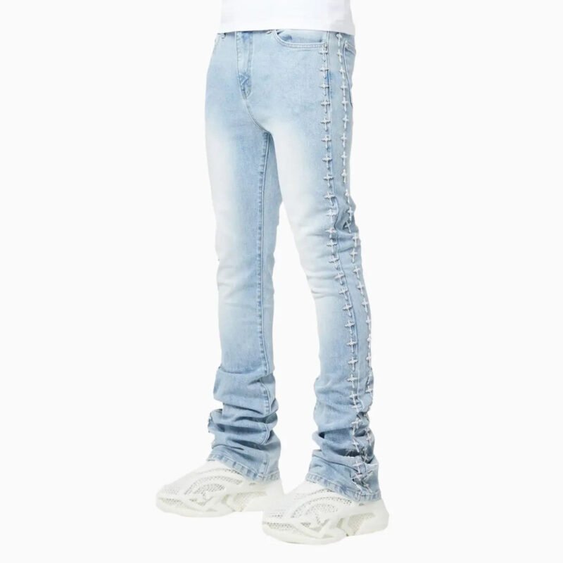 Men's Crosses Embellished Denim Pant - Image 3