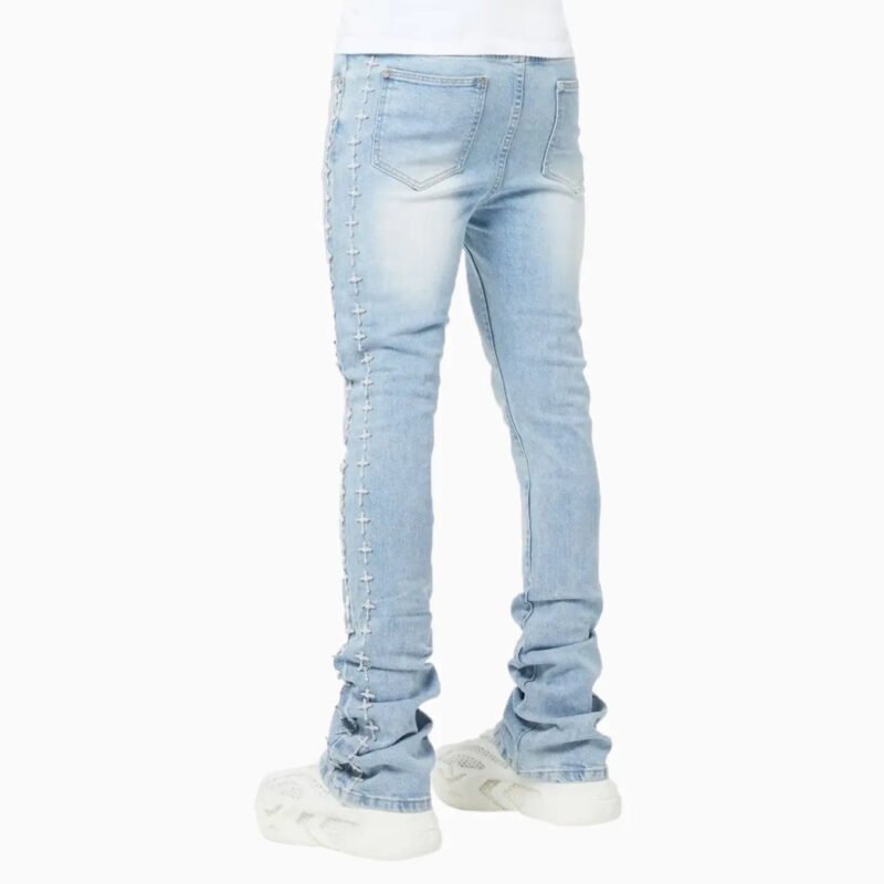 Men's Crosses Embellished Denim Pant - Image 4