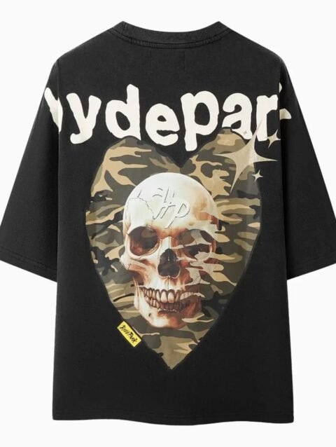 Men's Power Skull Camo Heart T-Shirt