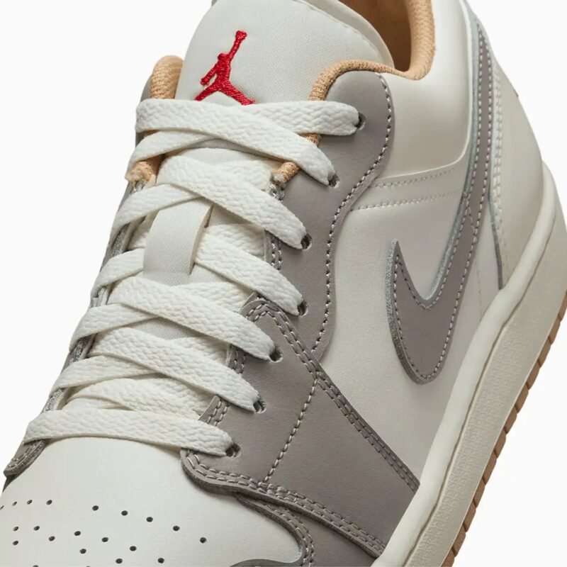 Men's Air Jordan 1 Low "Sail Fire Red College Grey" - Image 7