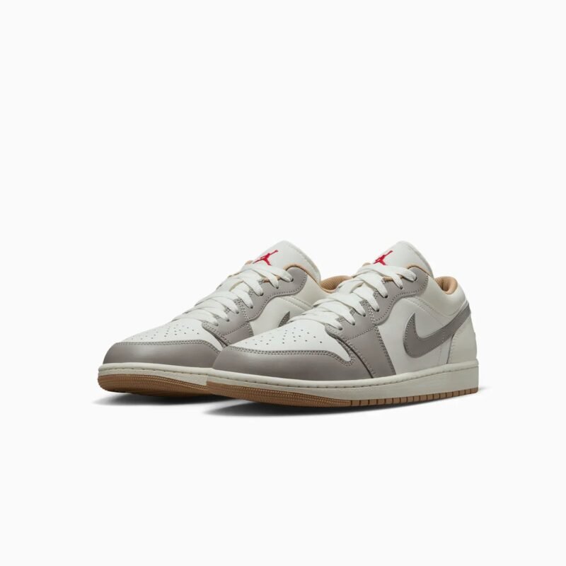 Men's Air Jordan 1 Low "Sail Fire Red College Grey" - Image 2
