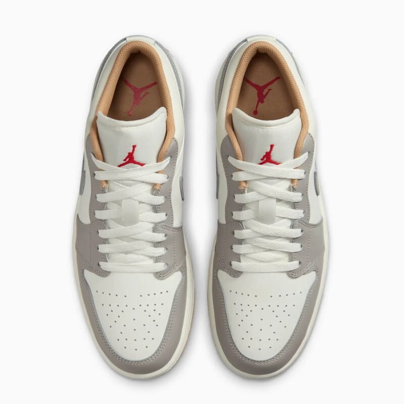 Men's Air Jordan 1 Low "Sail Fire Red College Grey" - Image 5