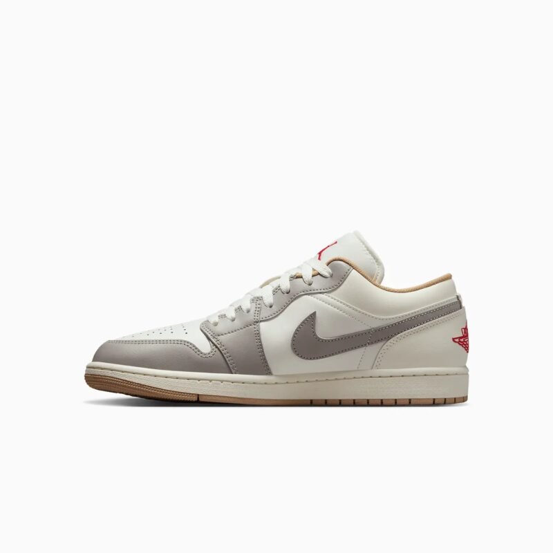 Men's Air Jordan 1 Low "Sail Fire Red College Grey" - Image 3