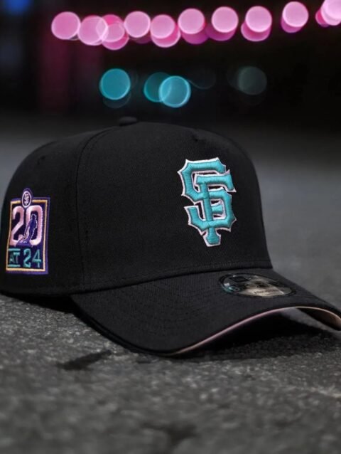 NEW ERA 9FORTY A-FRAME MLB SAN FRANCISCO GIANTS 20TH ANNIVERSARY BLACK / PINK UV CAP