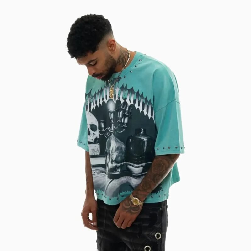 Men's Stand Proud Gothic Skull Graphic T-Shirt - Image 3