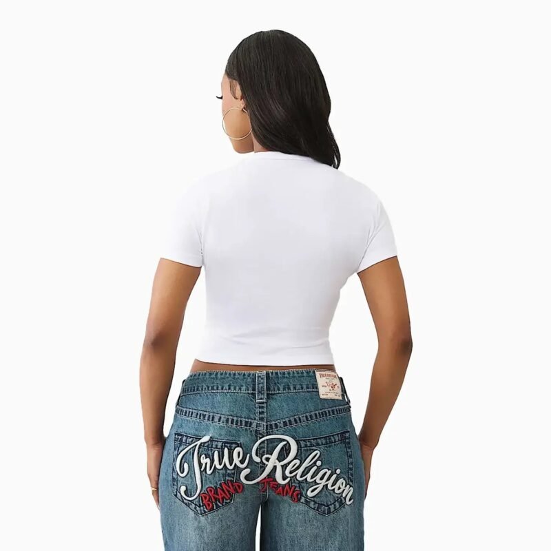 Women's Embroidered Logo Baby T-Shirt - Image 2