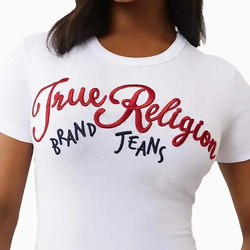 Women's Embroidered Logo Baby T-Shirt - Image 3