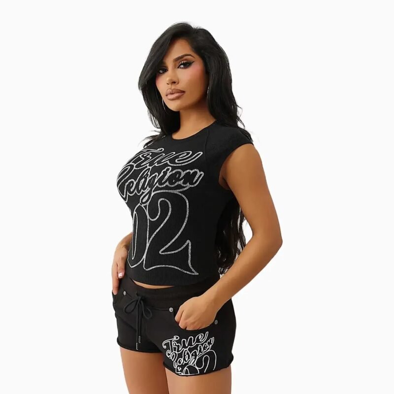 Women's Sporty Raglan Ribbed T-Shirt - Image 4