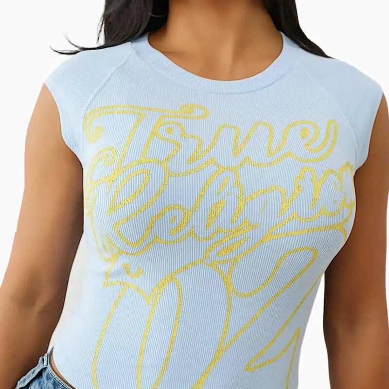 Women's Sporty Raglan Ribbed T-Shirt - Image 3